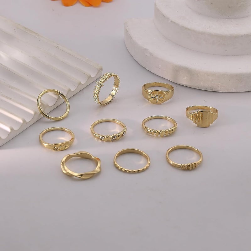 ANGLEQUEEN Chunky Silver Rings for Women Open Stacking Knuckle Ring Silver Adjustable Round Dome Rings Set Minimalist Irregular Statement Ring Women 2025 Fashion Jewelry - Image 4